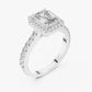 Amanda - Emerald Cut Certified Lab Diamond with Halo and Pave Band