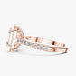 Amanda - Emerald Cut Certified Lab Diamond with Halo and Pave Band