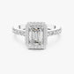 Amanda - Emerald Cut Certified Lab Diamond with Halo and Pave Band