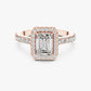 Amanda - Emerald Cut Certified Lab Diamond with Halo and Pave Band