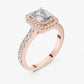 Amanda - Emerald Cut Certified Lab Diamond with Halo and Pave Band