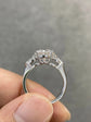 3.5tcw Round Cut Certified Three-Stone Lab Diamond Ring