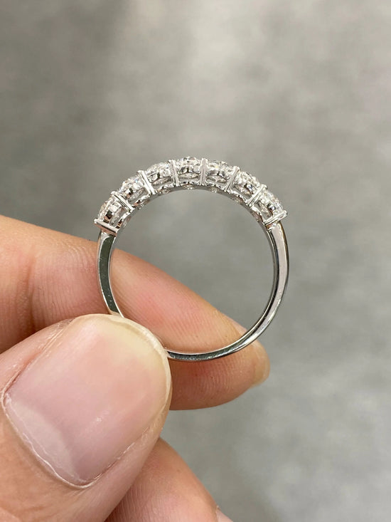 Oval 1.3ct Lab Diamond, 1/3 Eternity Band, Certified