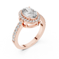Sara - Solitaire with Halo and Pave Band