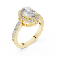 Sara - Solitaire with Halo and Pave Band