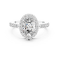 Sara - Solitaire with Halo and Pave Band