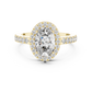 Sara - Solitaire with Halo and Pave Band
