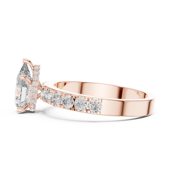 Erika - Solitaire with Hidden Halo and Pave Band