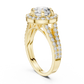 Angie - Solitaire with Halo and Split Shank Pave Band