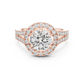 Angie - Solitaire with Halo and Split Shank Pave Band