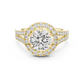 Angie - Solitaire with Halo and Split Shank Pave Band