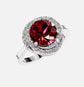 2.5ct Certified Round Natural Ruby Solitaire with Spiral Halo
