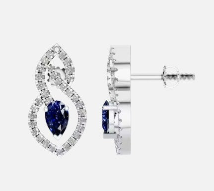 3ct Certified Pear Natural Sapphire IGI Certified Earrings