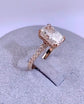 3.9tcw Elongated Cushion, Double Claw Prong, Hidden Halo & Accent Stones, Pave Certified Engagement Ring