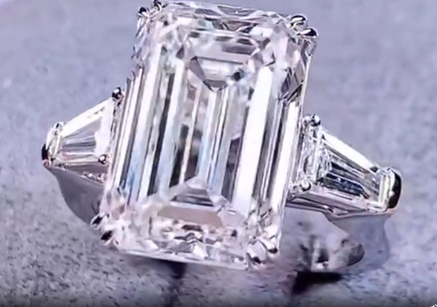 11tcw Emerald Cut Three-Stone Lab Diamond, IGI Certified