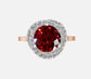 2.5ct Certified Round Natural Ruby Solitaire with Spiral Halo