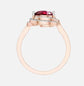 2.5ct Certified Round Natural Ruby Solitaire with Spiral Halo