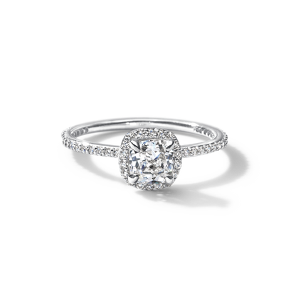 Rachel - Solitaire with Halo and Pave Band