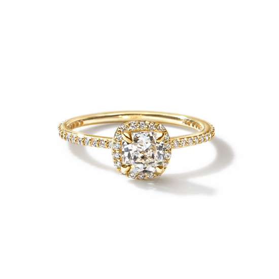 Rachel - Solitaire with Halo and Pave Band
