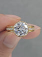 3.5tcw Round Bezel Set Certified Lab Diamond Ring