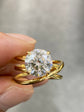3ct Round Cut Lab Diamond, Triple Row Bypass Certified Solitaire