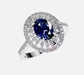 1.5ct Certified Oval Natural Sapphire with Art Deco Halo & Pave Band