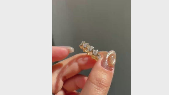 4.25tcw Bezel Set Heart Shaped Certified Lab Diamond Eternity Ring