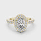 Sara - Solitaire with Halo and Pave Band