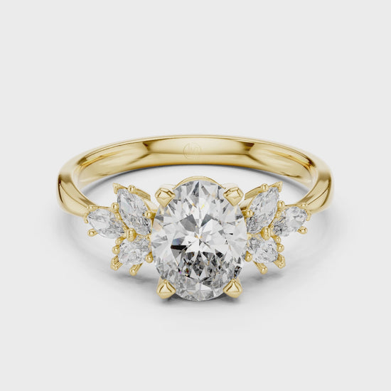 Everly - Oval Certified Lab Diamond with Marquise Accent Stones