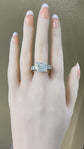 9tcw Princess Cut Crushed Ice Cathedral Certified Engagement Ring