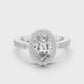 Sara - Solitaire with Halo and Pave Band