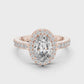 Sara - Solitaire with Halo and Pave Band